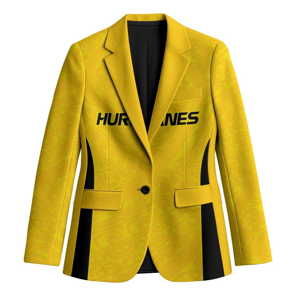 New Zealand Rugby Pacific Custom Blazer Hau Awhiowhio Maori Tribal Tattoo LT9 Unisex Gold - Polynesian Pride