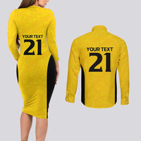 New Zealand Rugby Pacific Custom Couples Matching Long Sleeve Bodycon Dress and Long Sleeve Button Shirt Hau Awhiowhio Maori Tribal Tattoo LT9 - Polynesian Pride