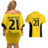 New Zealand Rugby Pacific Custom Couples Matching Off Shoulder Short Dress and Hawaiian Shirt Hau Awhiowhio Maori Tribal Tattoo LT9 - Polynesian Pride