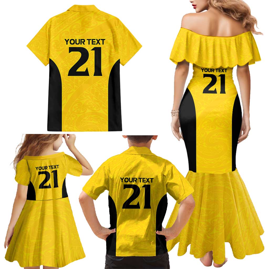 New Zealand Rugby Pacific Custom Family Matching Mermaid Dress and Hawaiian Shirt Hau Awhiowhio Maori Tribal Tattoo LT9 - Polynesian Pride