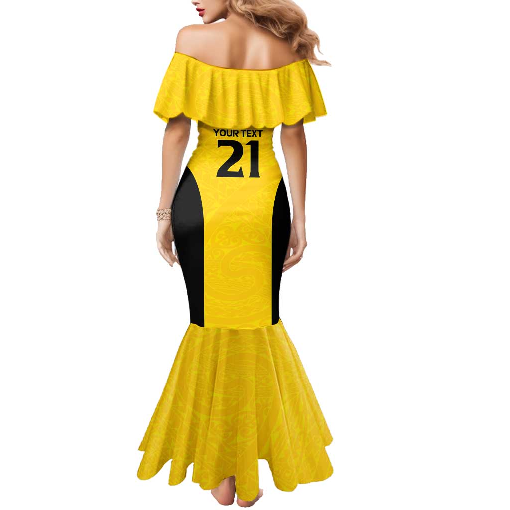 New Zealand Rugby Pacific Custom Family Matching Mermaid Dress and Hawaiian Shirt Hau Awhiowhio Maori Tribal Tattoo LT9 - Polynesian Pride