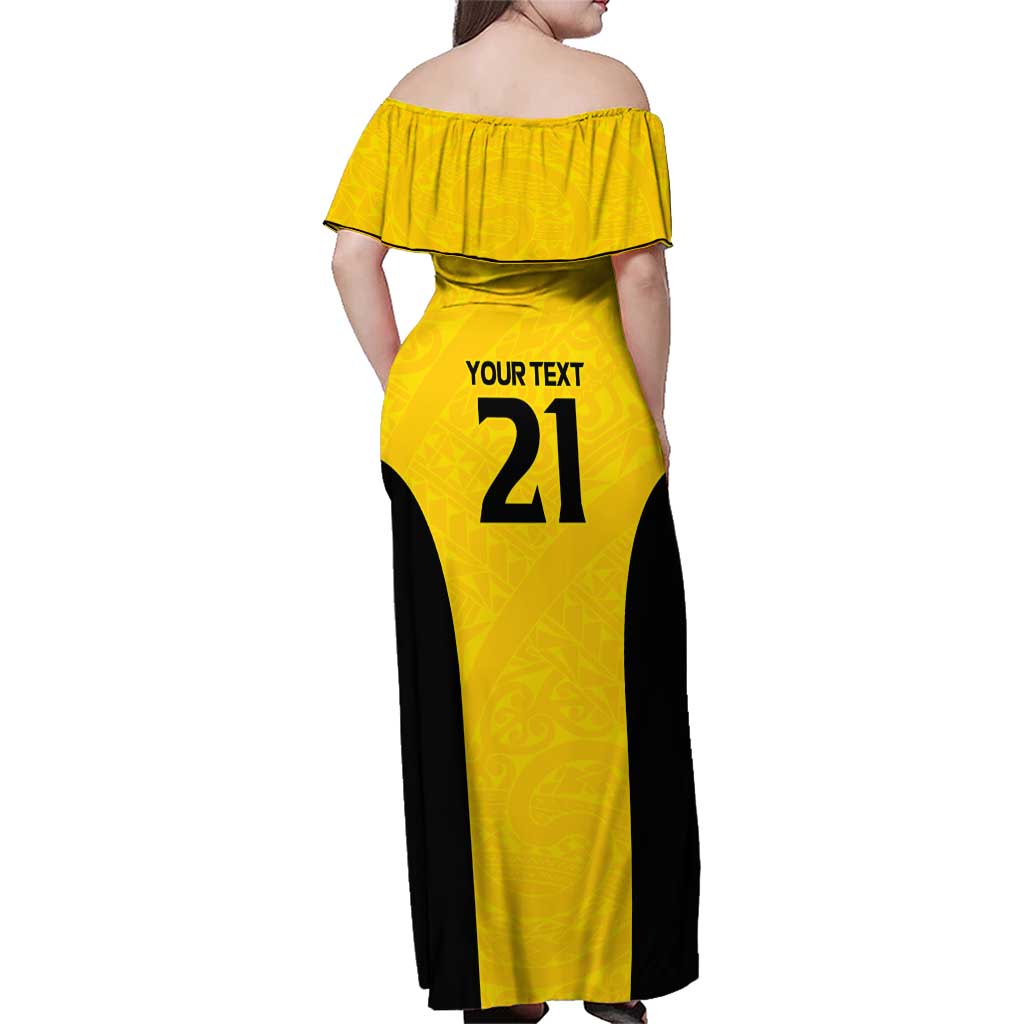 New Zealand Rugby Pacific Custom Family Matching Off Shoulder Maxi Dress and Hawaiian Shirt Hau Awhiowhio Maori Tribal Tattoo LT9 - Polynesian Pride