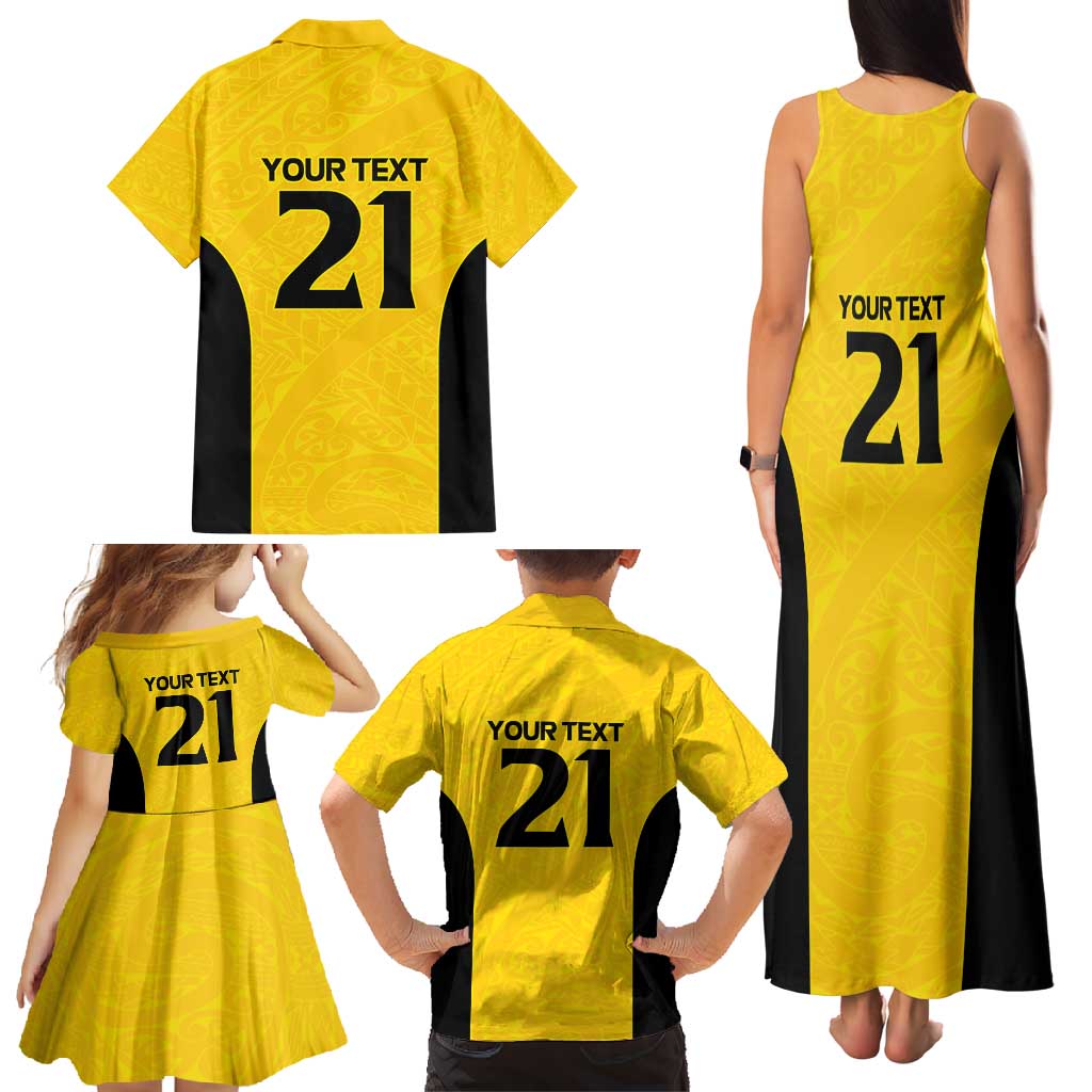 New Zealand Rugby Pacific Custom Family Matching Tank Maxi Dress and Hawaiian Shirt Hau Awhiowhio Maori Tribal Tattoo LT9 - Polynesian Pride