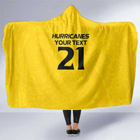 New Zealand Rugby Pacific Custom Hooded Blanket Hau Awhiowhio Maori Tribal Tattoo LT9 One Size Gold - Polynesian Pride