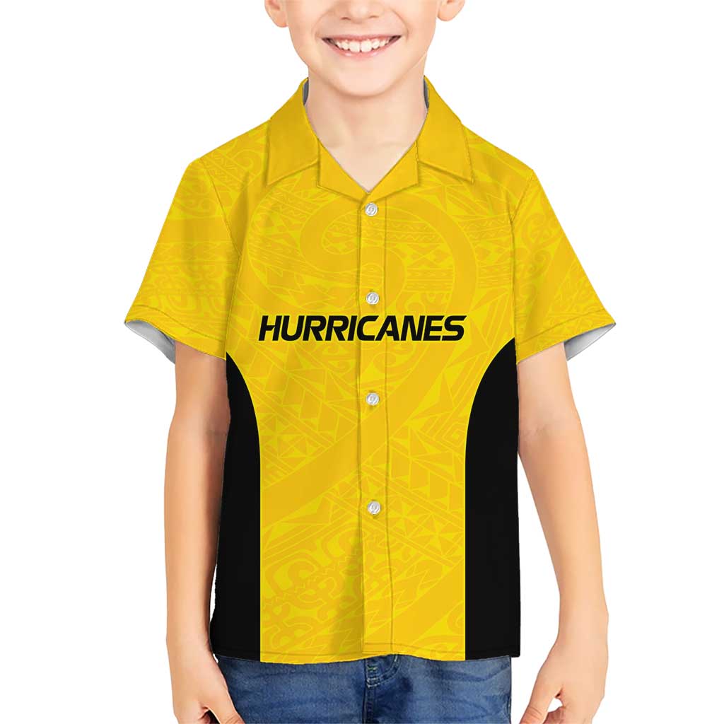 New Zealand Rugby Pacific Custom Kid Hawaiian Shirt Hau Awhiowhio Maori Tribal Tattoo LT9 Kid Gold - Polynesian Pride