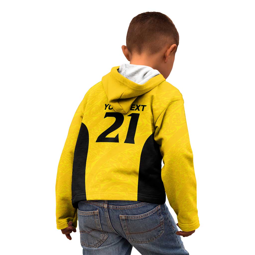 New Zealand Rugby Pacific Custom Kid Hoodie Hau Awhiowhio Maori Tribal Tattoo LT9 - Polynesian Pride