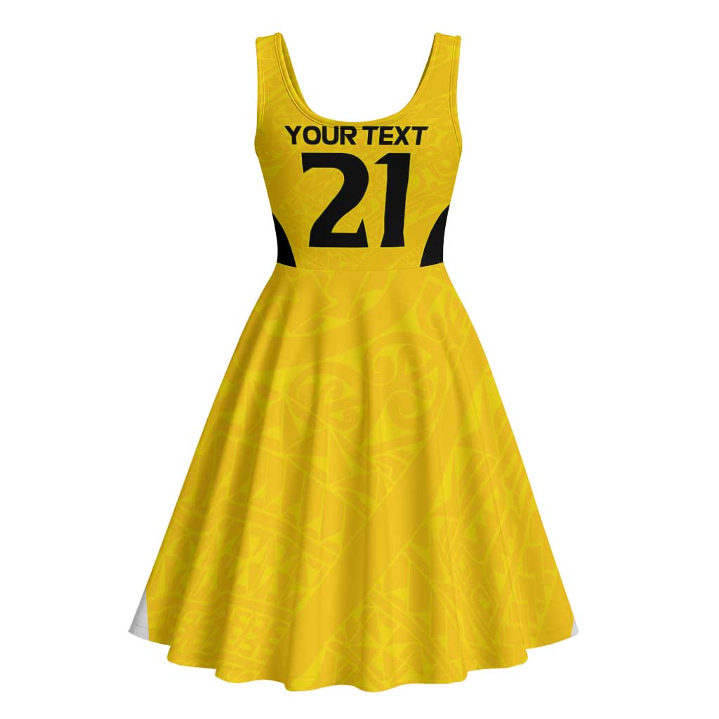 New Zealand Rugby Pacific Custom Midi Dress Hau Awhiowhio Maori Tribal Tattoo LT9 - Polynesian Pride