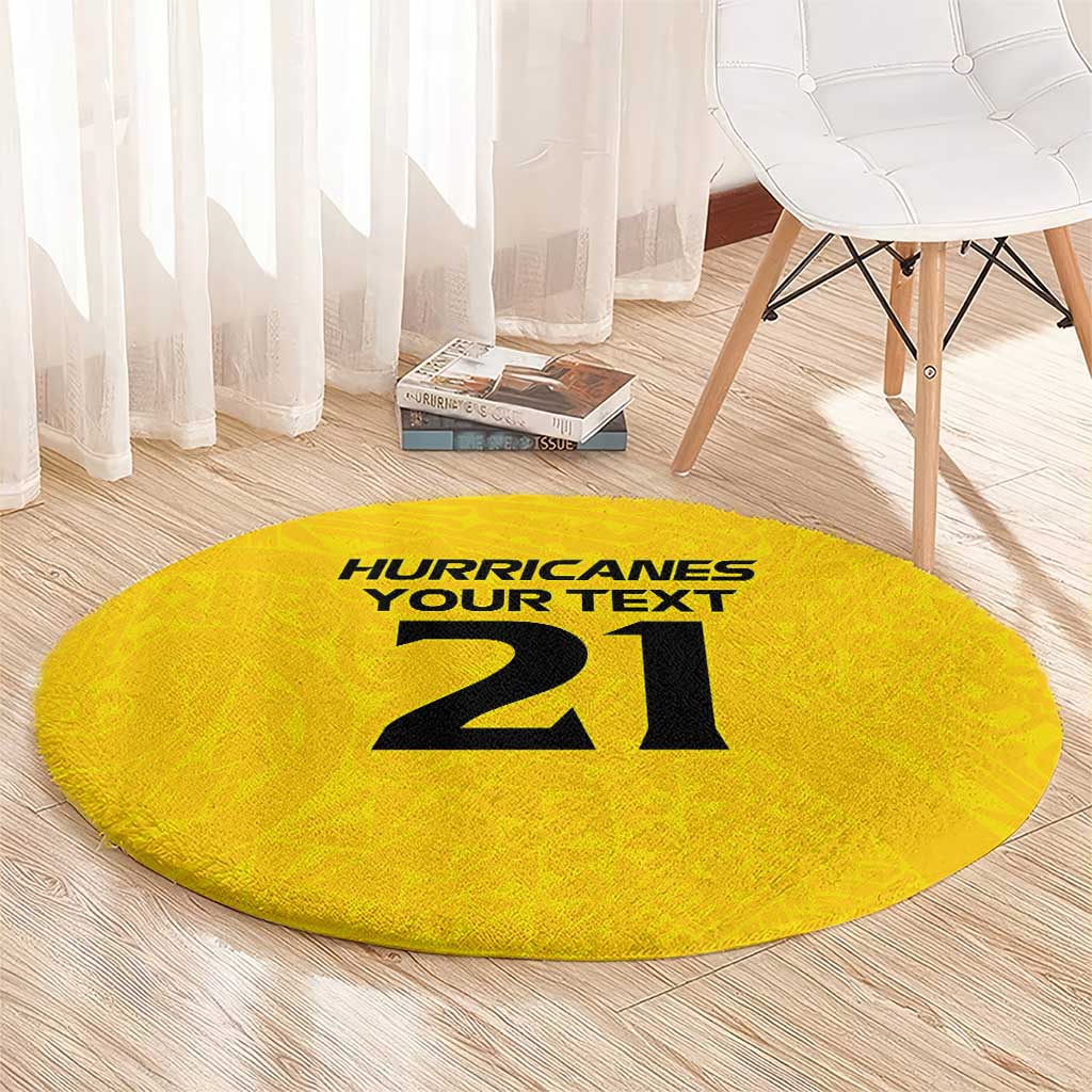 New Zealand Rugby Pacific Custom Round Carpet Hau Awhiowhio Maori Tribal Tattoo LT9 - Polynesian Pride