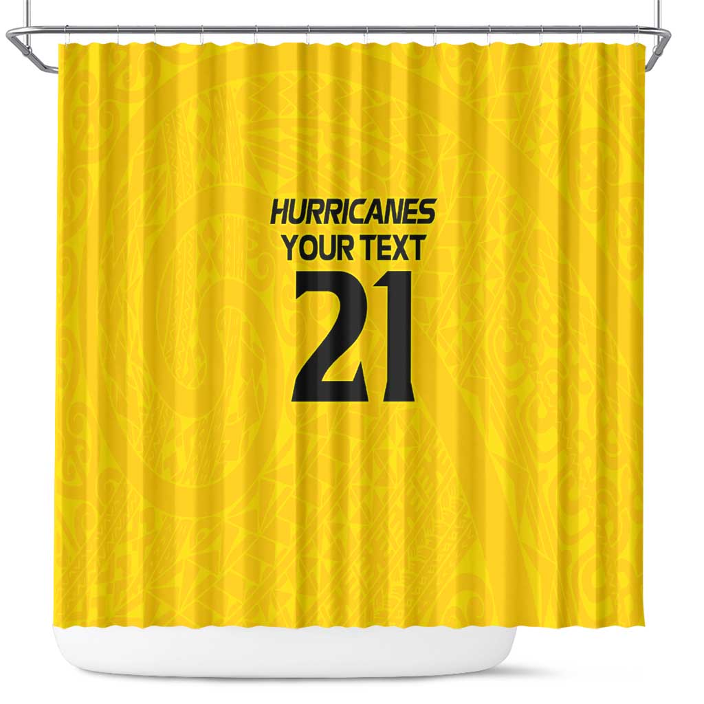 New Zealand Rugby Pacific Custom Shower Curtain Hau Awhiowhio Maori Tribal Tattoo LT9 Gold - Polynesian Pride