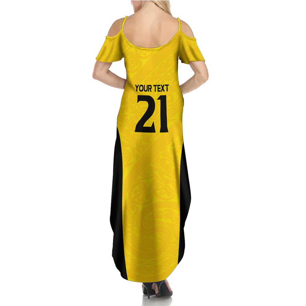 New Zealand Rugby Pacific Custom Summer Maxi Dress Hau Awhiowhio Maori Tribal Tattoo LT9 - Polynesian Pride