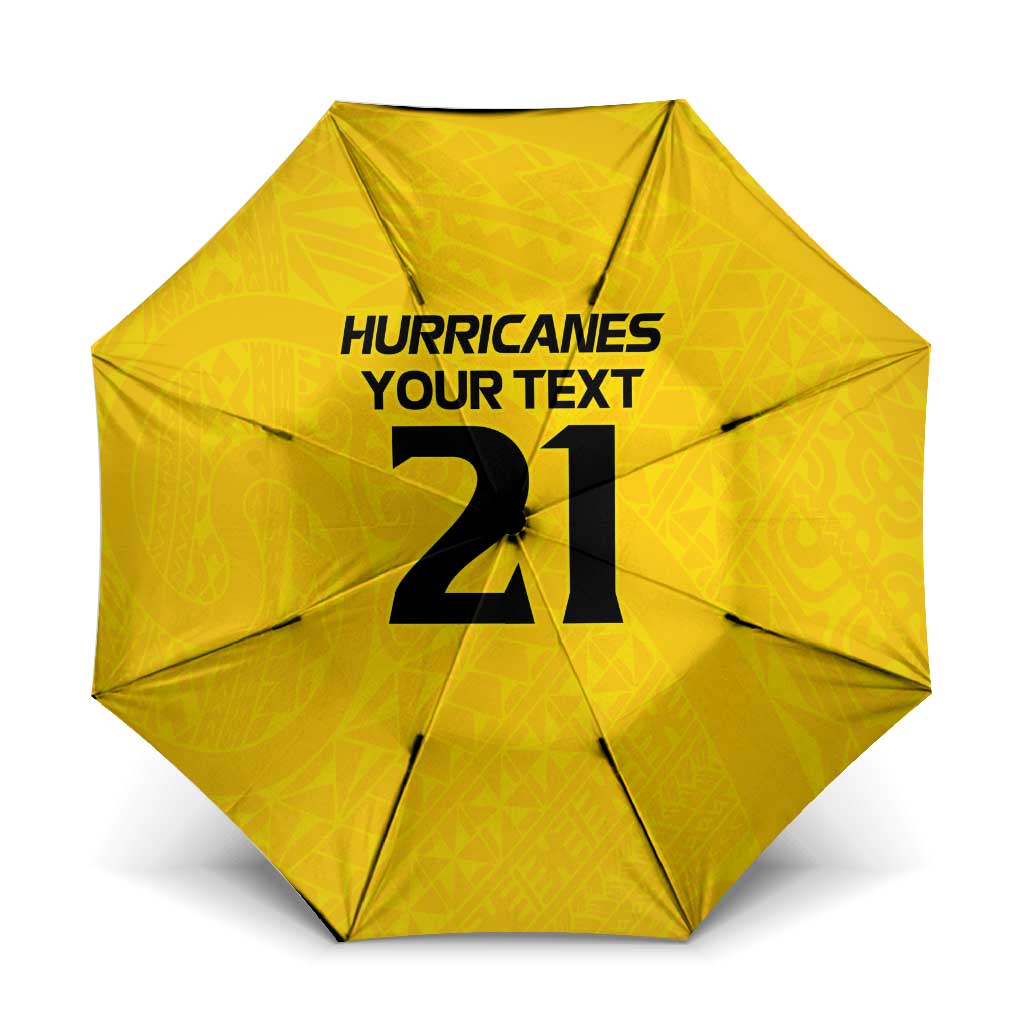 New Zealand Rugby Pacific Custom Umbrella Hau Awhiowhio Maori Tribal Tattoo LT9 One Size Folded 11.42 inch Opened Diameter 37.4 inch Gold - Polynesian Pride