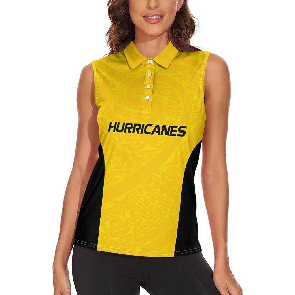 New Zealand Rugby Pacific Custom Women Sleeveless Polo Shirt Hau Awhiowhio Maori Tribal Tattoo LT9 - Polynesian Pride
