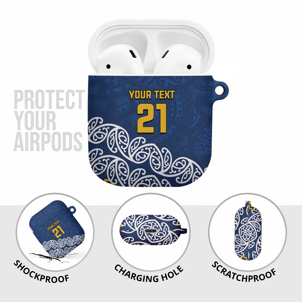 New Zealand Rugby Pacific Custom AirPods Case Kahupeka Maori Kowhaiwhai Pattern LT9 - Polynesian Pride