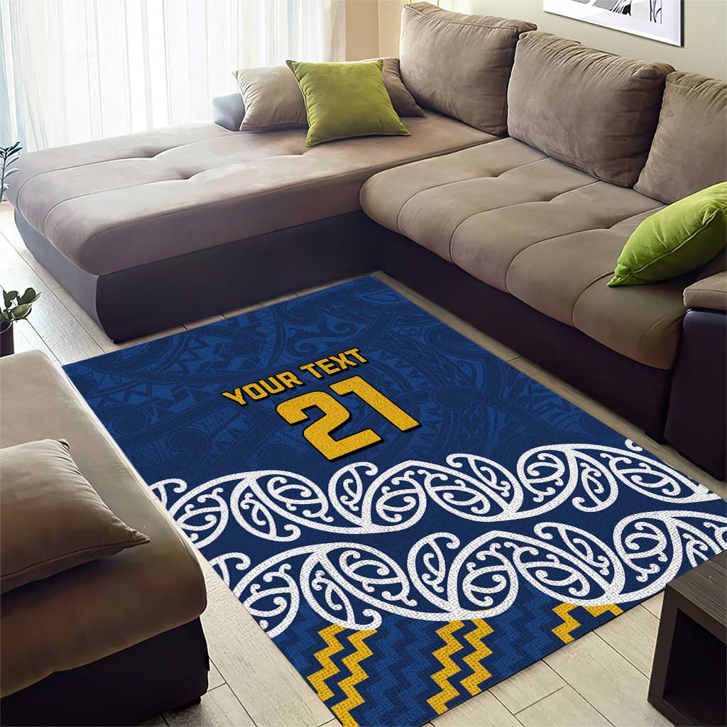 New Zealand Rugby Pacific Custom Area Rug Kahupeka Maori Kowhaiwhai Pattern