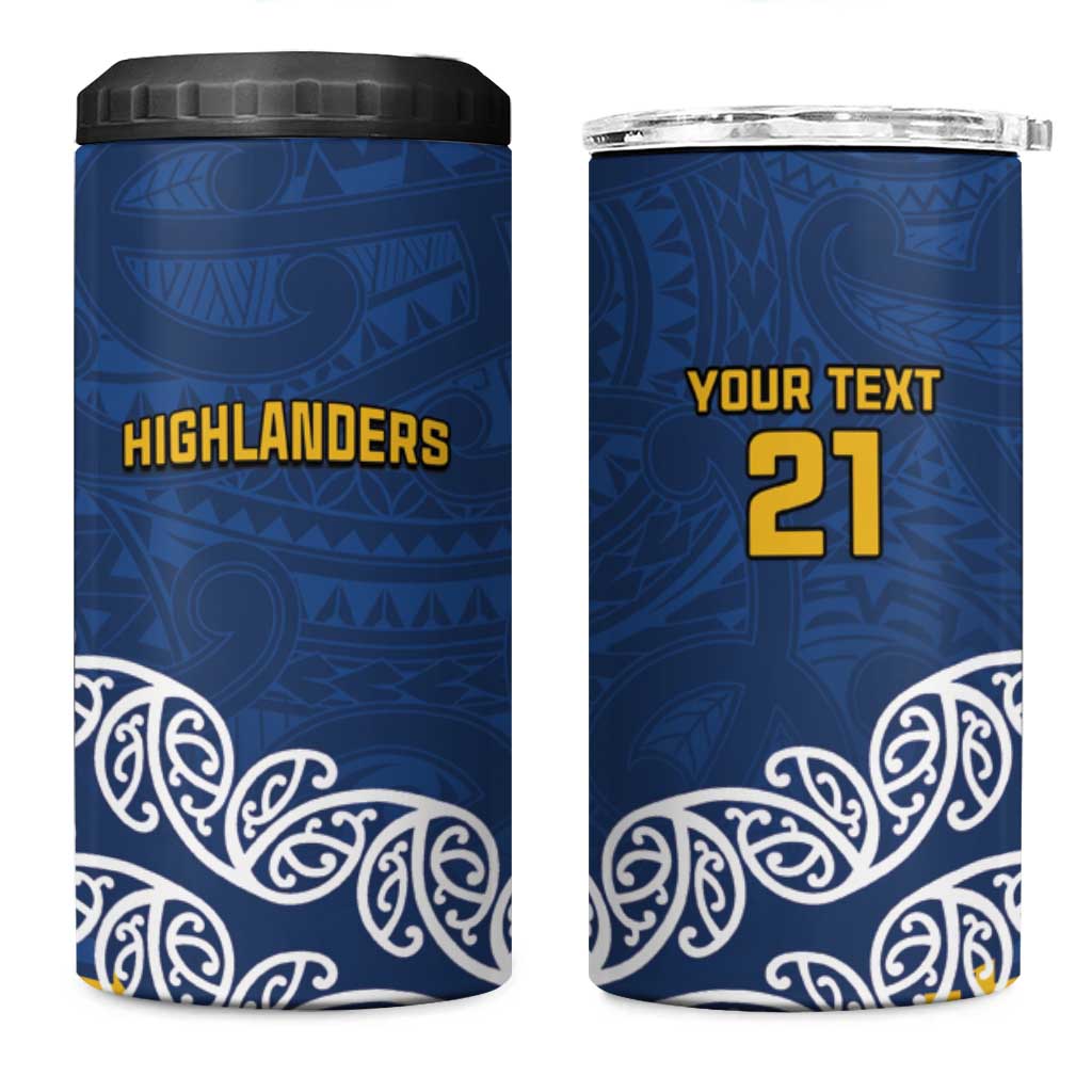 New Zealand Rugby Pacific Custom 4 in 1 Can Cooler Tumbler Kahupeka Maori Kowhaiwhai Pattern LT9 One Size: 16 oz Blue - Polynesian Pride
