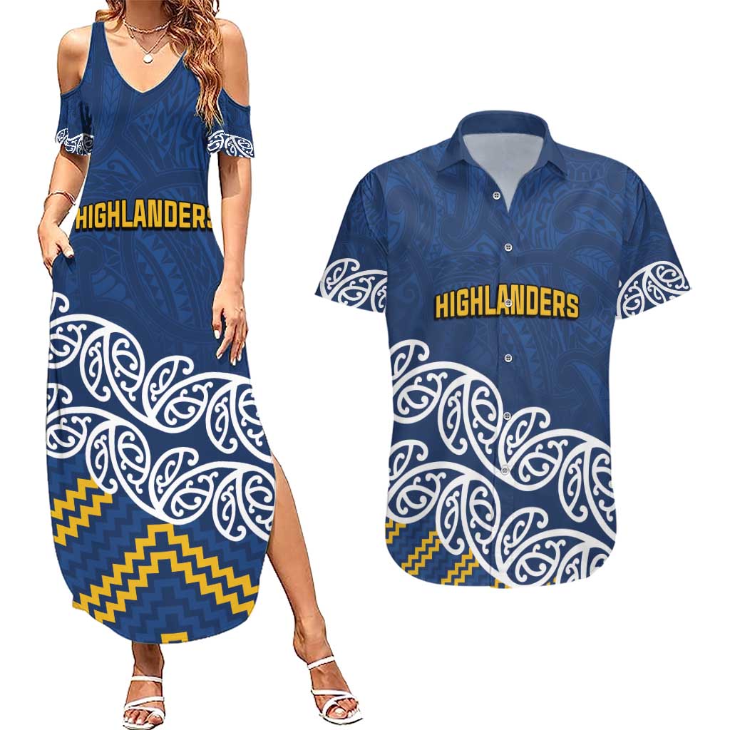 New Zealand Rugby Pacific Custom Couples Matching Summer Maxi Dress and Hawaiian Shirt Kahupeka Maori Kowhaiwhai Pattern LT9 Blue - Polynesian Pride
