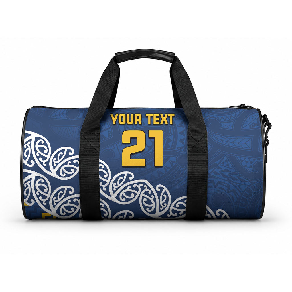 New Zealand Maori Rugby Pacific Custom Duffle Bag Kahupeka Maori Kowhaiwhai Pattern LT9 One size Blue - Polynesian Pride