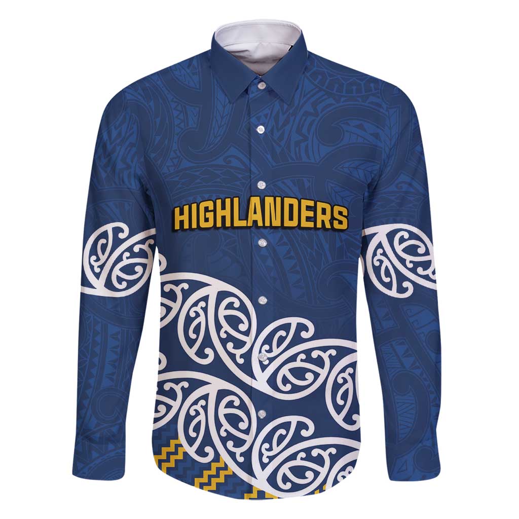 New Zealand Rugby Pacific Custom Family Matching Summer Maxi Dress and Hawaiian Shirt Kahupeka Maori Kowhaiwhai Pattern LT9 Dad's Shirt - Long Sleeve Blue - Polynesian Pride