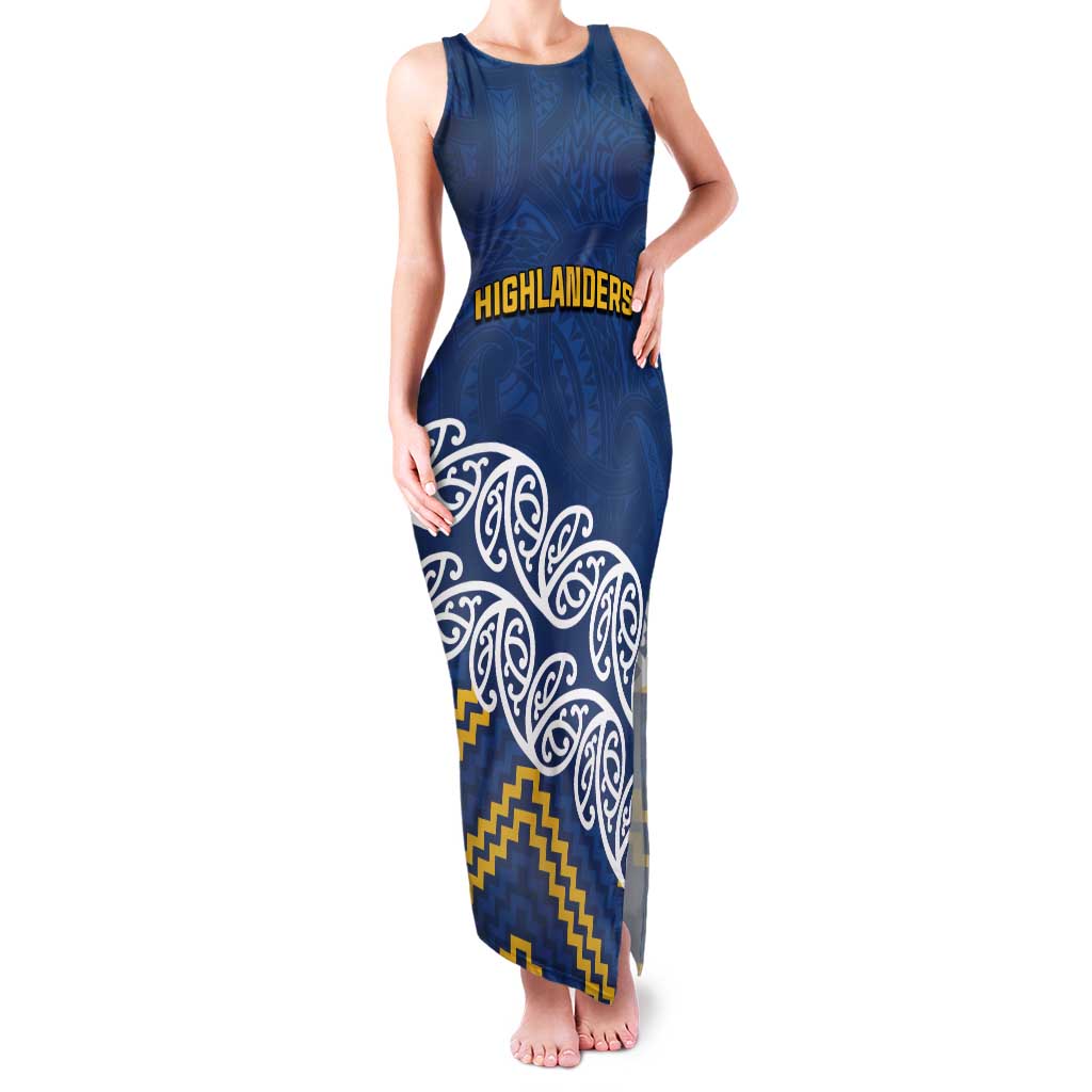 New Zealand Rugby Pacific Custom Family Matching Tank Maxi Dress and Hawaiian Shirt Kahupeka Maori Kowhaiwhai Pattern LT9 Mom's Dress Blue - Polynesian Pride