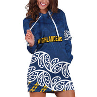 New Zealand Rugby Pacific Custom Hoodie Dress Kahupeka Maori Kowhaiwhai Pattern LT9 Blue - Polynesian Pride