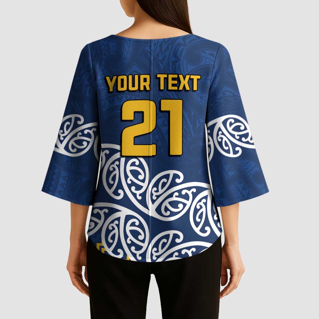 New Zealand Rugby Pacific Custom Kimono Sleeve Blouse Kahupeka Maori Kowhaiwhai Pattern - Polynesian Pride