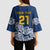 New Zealand Rugby Pacific Custom Kimono Sleeve Blouse Kahupeka Maori Kowhaiwhai Pattern - Polynesian Pride