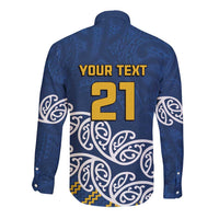 New Zealand Rugby Pacific Custom Long Sleeve Button Shirt Kahupeka Maori Kowhaiwhai Pattern LT9 - Polynesian Pride