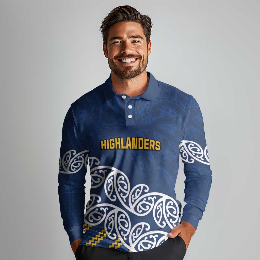 New Zealand Rugby Pacific Custom Long Sleeve Polo Shirt Kahupeka Maori Kowhaiwhai Pattern LT9 - Polynesian Pride