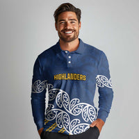 New Zealand Rugby Pacific Custom Long Sleeve Polo Shirt Kahupeka Maori Kowhaiwhai Pattern LT9 - Polynesian Pride