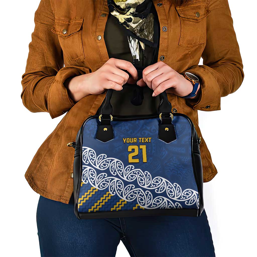 New Zealand Rugby Pacific Custom Shoulder Handbag Kahupeka Maori Kowhaiwhai Pattern