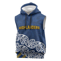 New Zealand Rugby Pacific Custom Sleeveless Hoodie Kahupeka Maori Kowhaiwhai Pattern LT9 Blue - Polynesian Pride