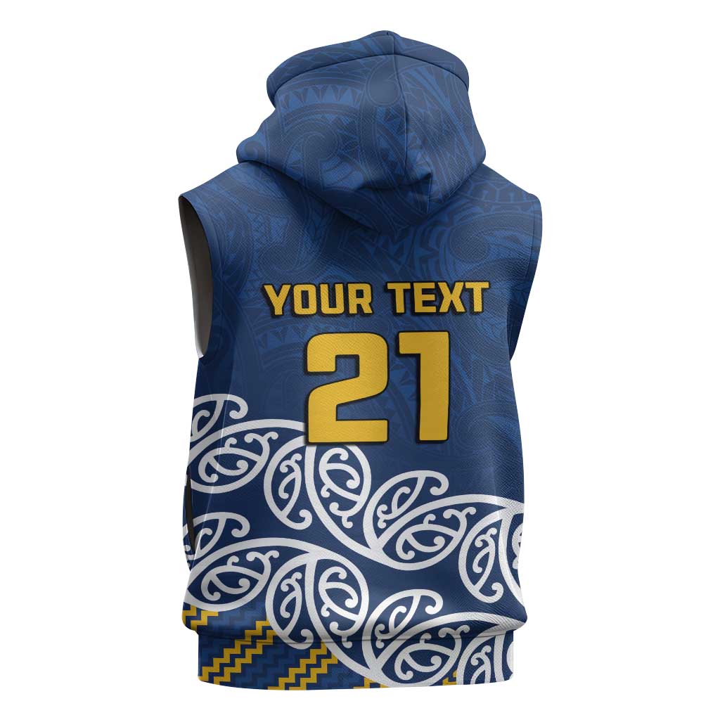New Zealand Rugby Pacific Custom Sleeveless Hoodie Kahupeka Maori Kowhaiwhai Pattern LT9 - Polynesian Pride