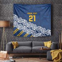 New Zealand Rugby Pacific Custom Tapestry Kahupeka Maori Kowhaiwhai Pattern LT9 Blue - Polynesian Pride