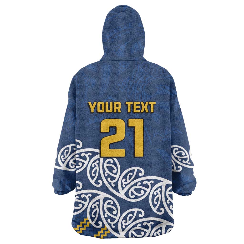 New Zealand Rugby Pacific Custom Wearable Blanket Hoodie Kahupeka Maori Kowhaiwhai Pattern LT9 - Polynesian Pride