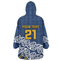 New Zealand Rugby Pacific Custom Wearable Blanket Hoodie Kahupeka Maori Kowhaiwhai Pattern LT9 - Polynesian Pride
