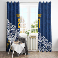 New Zealand Rugby Pacific Custom Window Curtain Kahupeka Maori Kowhaiwhai Pattern