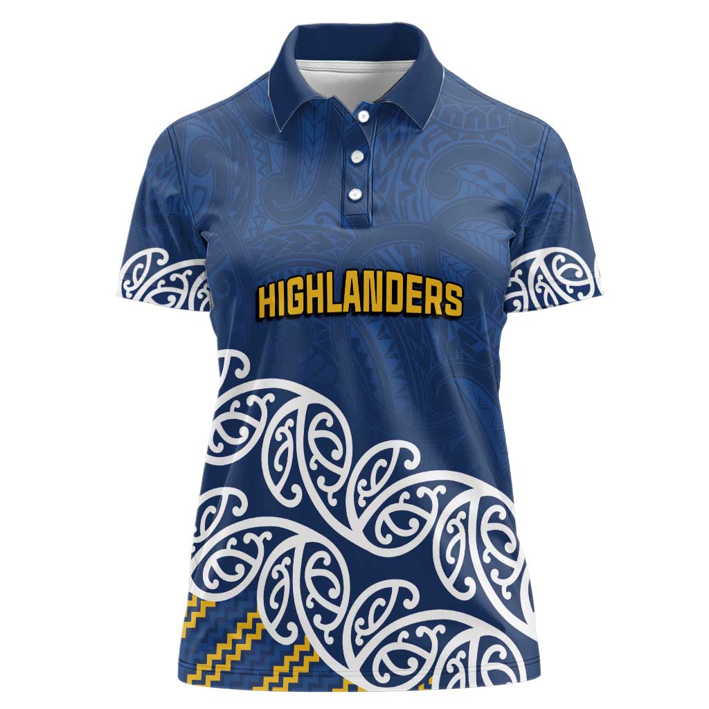 New Zealand Rugby Pacific Custom Women Polo Shirt Kahupeka Maori Kowhaiwhai Pattern LT9 Female Blue - Polynesian Pride