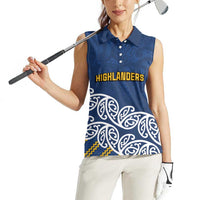 New Zealand Rugby Pacific Custom Women Sleeveless Polo Shirt Kahupeka Maori Kowhaiwhai Pattern LT9 - Polynesian Pride