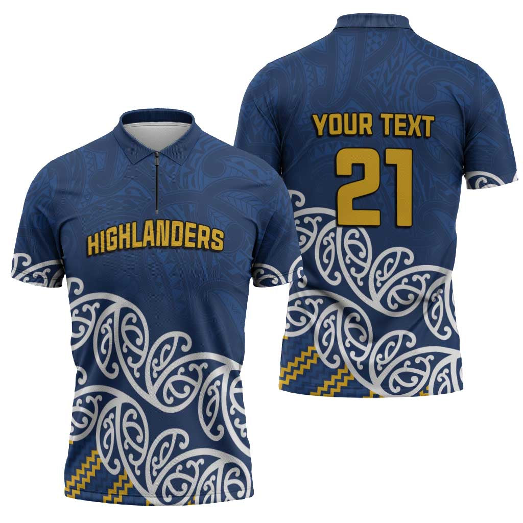 New Zealand Rugby Pacific Custom Zipper Polo Shirt Kahupeka Maori Kowhaiwhai Pattern LT9 - Polynesian Pride