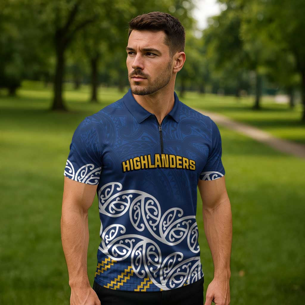 New Zealand Rugby Pacific Custom Zipper Polo Shirt Kahupeka Maori Kowhaiwhai Pattern LT9 - Polynesian Pride