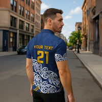 New Zealand Rugby Pacific Custom Zipper Polo Shirt Kahupeka Maori Kowhaiwhai Pattern LT9 - Polynesian Pride