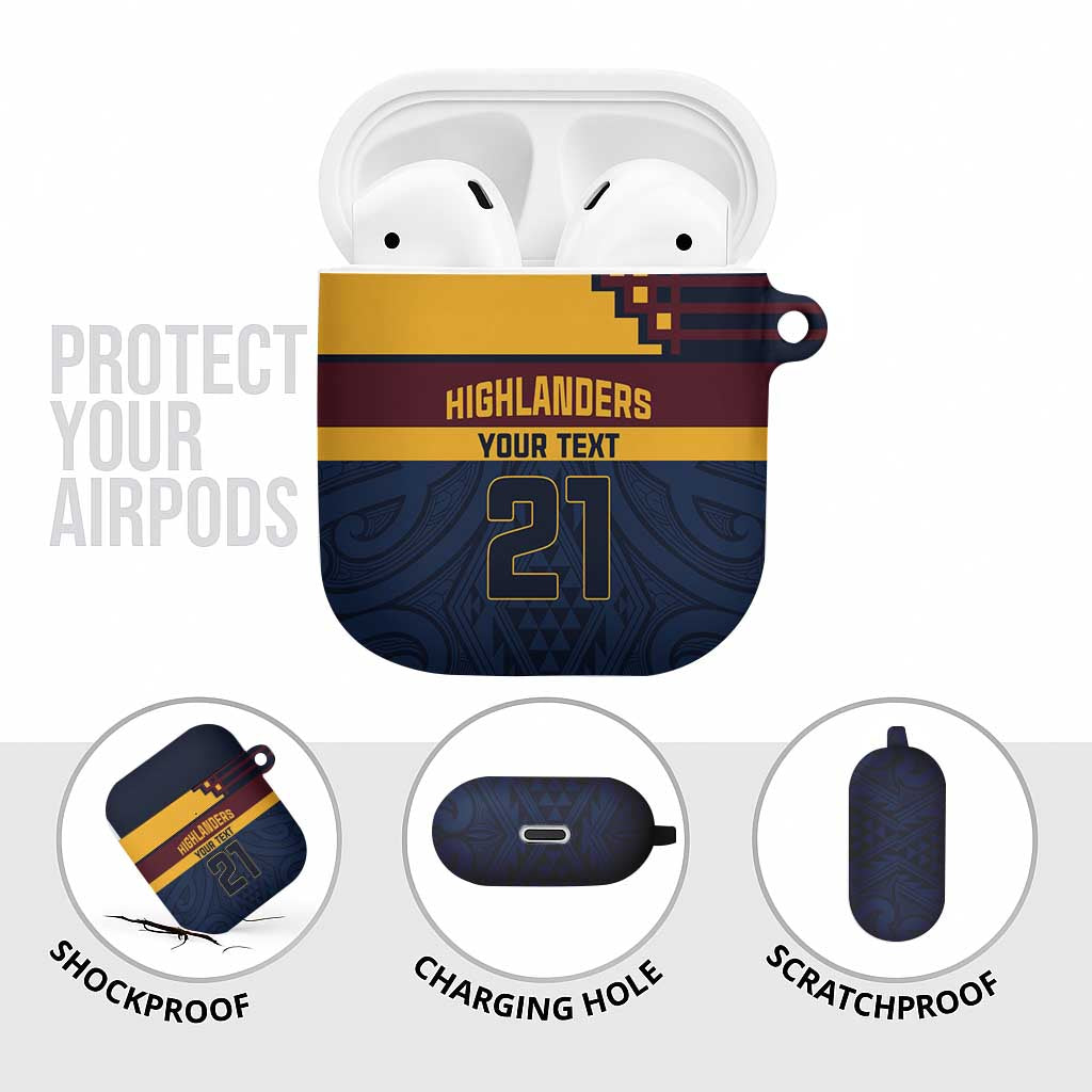 New Zealand Rugby Pacific Custom AirPods Case Kahupeka Retro 2025 Taniko Motif LT9 - Polynesian Pride
