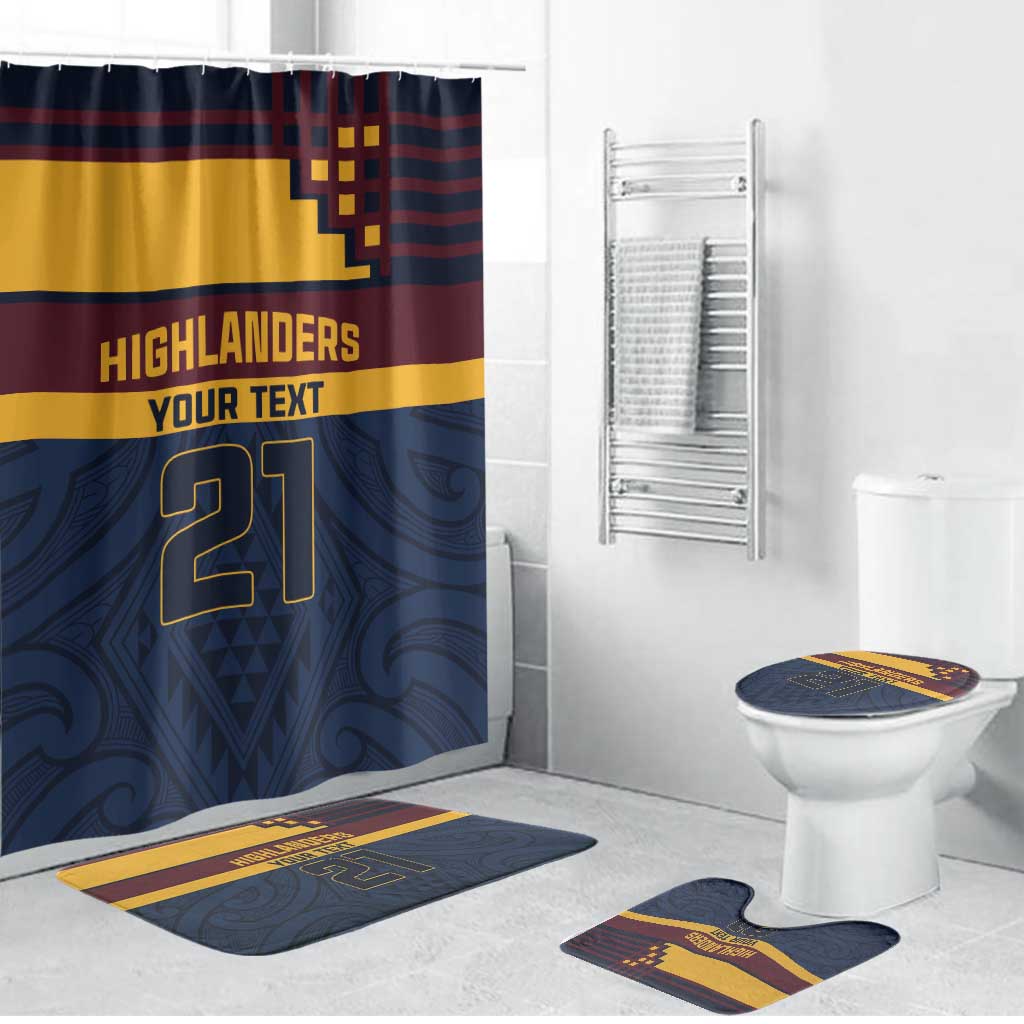 New Zealand Rugby Pacific Custom Bathroom Set Kahupeka Retro 2025 Taniko Motif - Polynesian Pride
