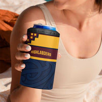 New Zealand Rugby Pacific Custom 4 in 1 Can Cooler Tumbler Kahupeka Retro 2025 Taniko Motif LT9 - Polynesian Pride