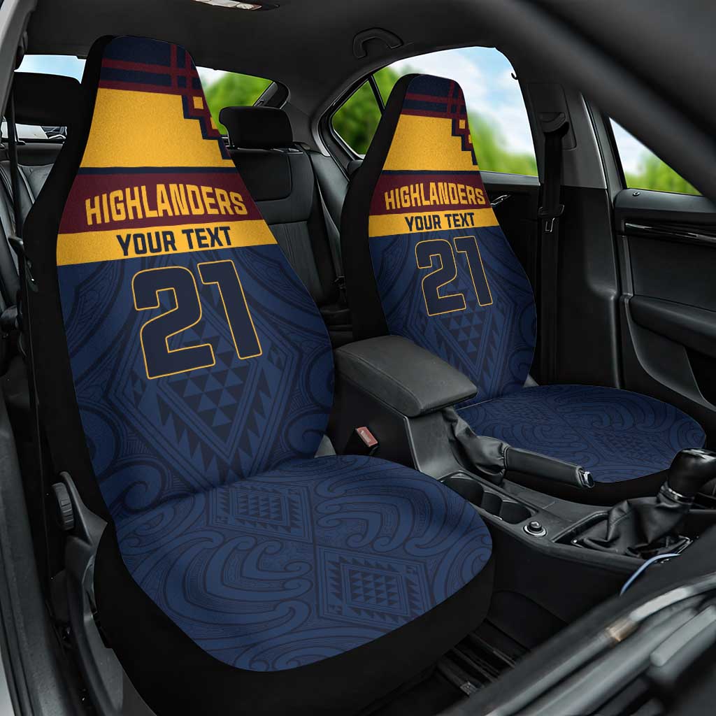 New Zealand Rugby Pacific Custom Car Seat Cover Kahupeka Retro 2025 Taniko Motif LT9 One Size Blue - Polynesian Pride