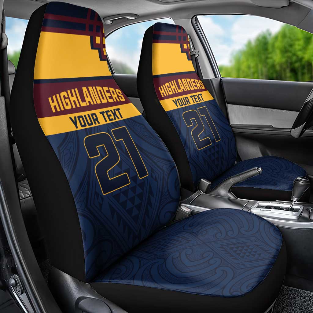 New Zealand Rugby Pacific Custom Car Seat Cover Kahupeka Retro 2025 Taniko Motif LT9 - Polynesian Pride