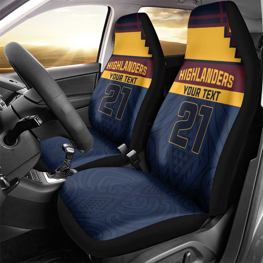New Zealand Rugby Pacific Custom Car Seat Cover Kahupeka Retro 2025 Taniko Motif LT9 - Polynesian Pride