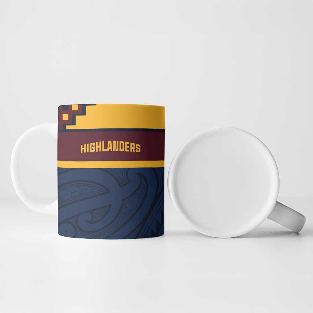 New Zealand Rugby Pacific Custom Ceramic Mug Kahupeka Retro 2025 Taniko Motif - Polynesian Pride