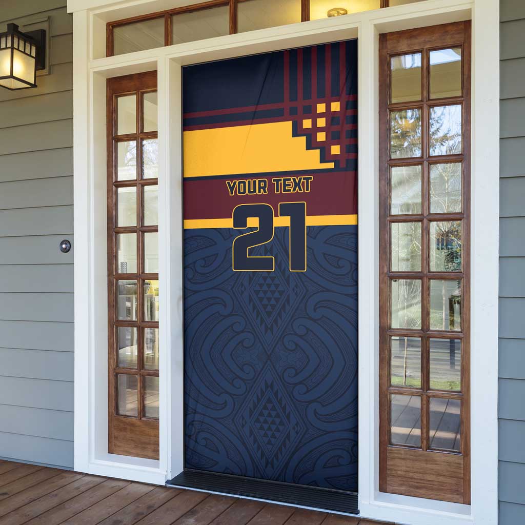 New Zealand Rugby Pacific Custom Door Cover Kahupeka Retro 2025 Taniko Motif LT9 - Polynesian Pride