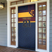 New Zealand Rugby Pacific Custom Door Cover Kahupeka Retro 2025 Taniko Motif LT9 - Polynesian Pride